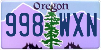 OR license plate 998WXN