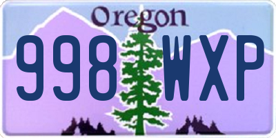 OR license plate 998WXP
