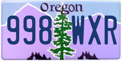 OR license plate 998WXR