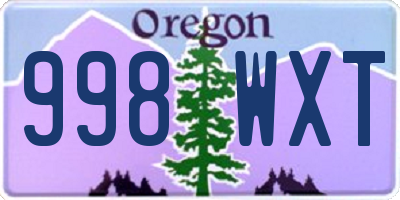 OR license plate 998WXT
