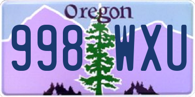 OR license plate 998WXU