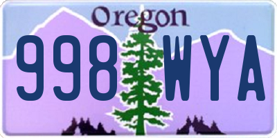 OR license plate 998WYA