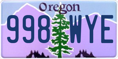 OR license plate 998WYE