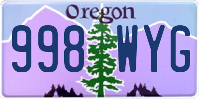 OR license plate 998WYG