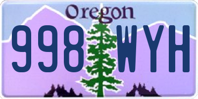 OR license plate 998WYH