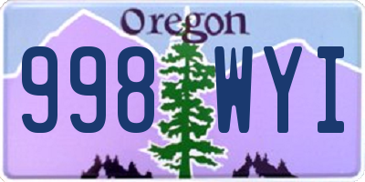 OR license plate 998WYI