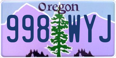 OR license plate 998WYJ