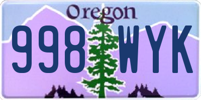 OR license plate 998WYK