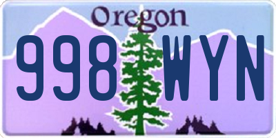 OR license plate 998WYN