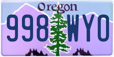 OR license plate 998WYO