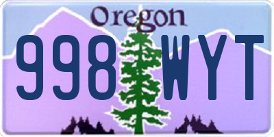 OR license plate 998WYT