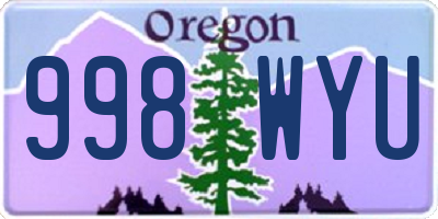 OR license plate 998WYU