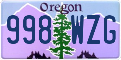 OR license plate 998WZG