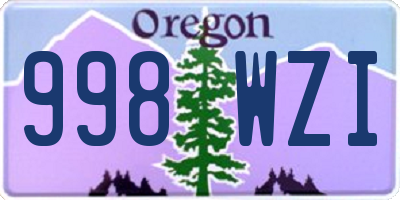 OR license plate 998WZI