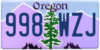 OR license plate 998WZJ