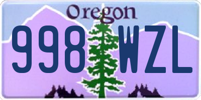 OR license plate 998WZL