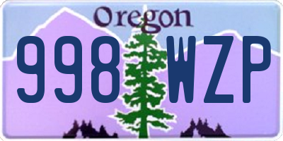 OR license plate 998WZP