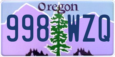 OR license plate 998WZQ