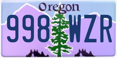 OR license plate 998WZR