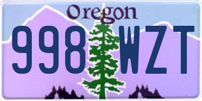 OR license plate 998WZT