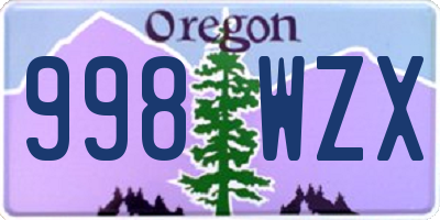 OR license plate 998WZX
