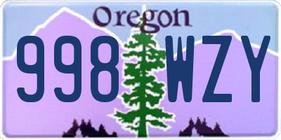 OR license plate 998WZY