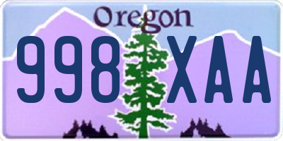 OR license plate 998XAA