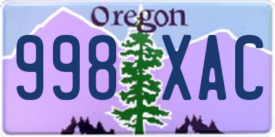 OR license plate 998XAC
