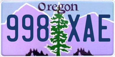 OR license plate 998XAE