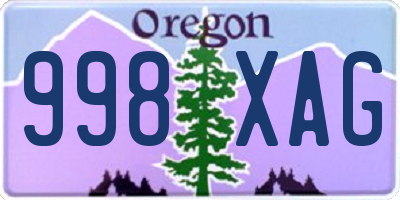 OR license plate 998XAG