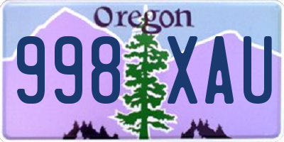 OR license plate 998XAU