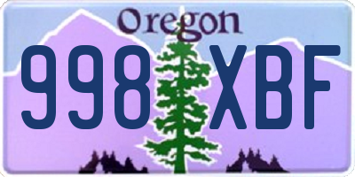 OR license plate 998XBF