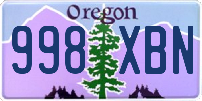 OR license plate 998XBN