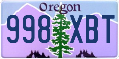 OR license plate 998XBT