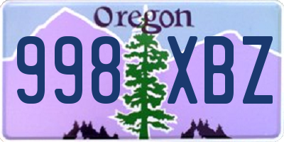 OR license plate 998XBZ