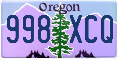 OR license plate 998XCQ