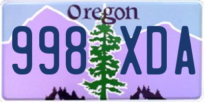 OR license plate 998XDA