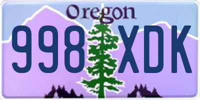 OR license plate 998XDK