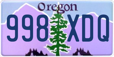 OR license plate 998XDQ