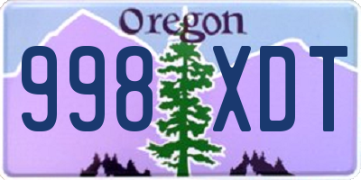 OR license plate 998XDT
