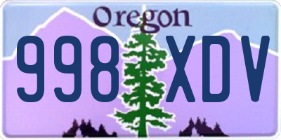 OR license plate 998XDV