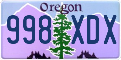 OR license plate 998XDX