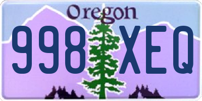 OR license plate 998XEQ