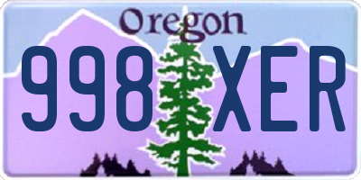 OR license plate 998XER