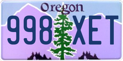 OR license plate 998XET