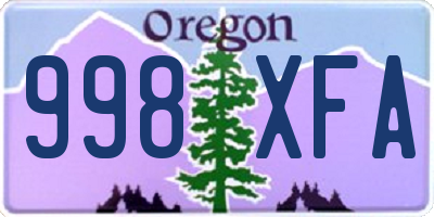 OR license plate 998XFA