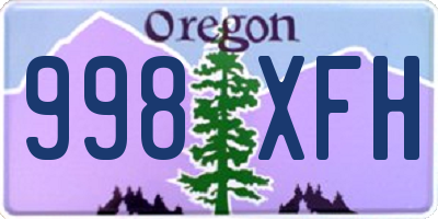 OR license plate 998XFH