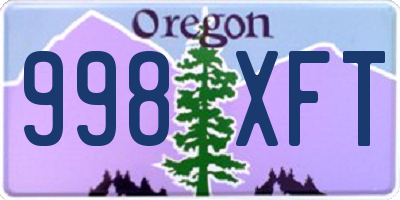 OR license plate 998XFT