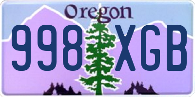 OR license plate 998XGB
