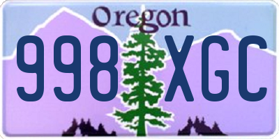 OR license plate 998XGC